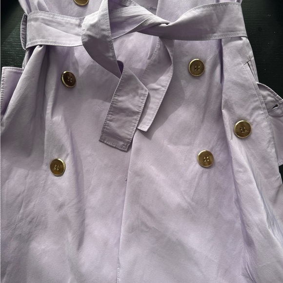 Elegant Lavender Women's Trench Coat - Picture 2 of 11